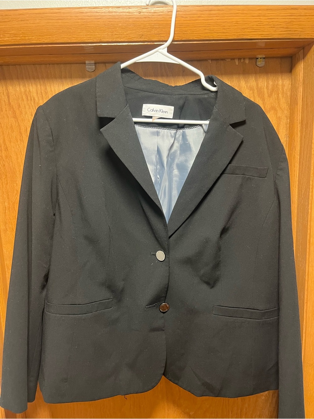 Calvin Klein Black Classic Two-Button Blazer
